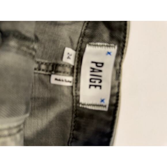 PAIGE Mayslie Twill Denim Mini Skirt 24 Vintage Ivy A-Line Belt Loops Pocket - Picture 7 of 10